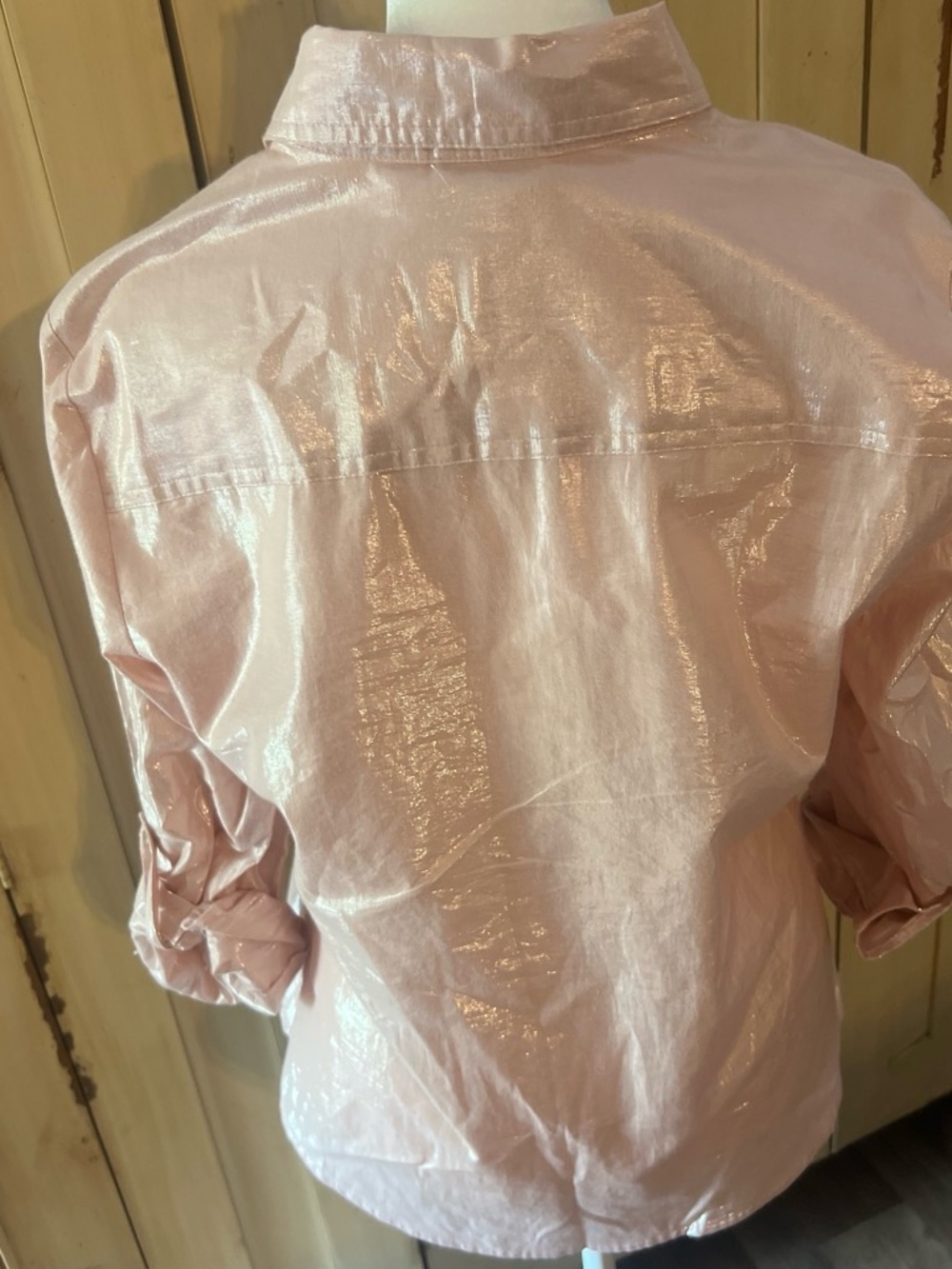 Ruby Rd. Shimmery Light Pink Button-Up Shirt - Picture 2 of 2